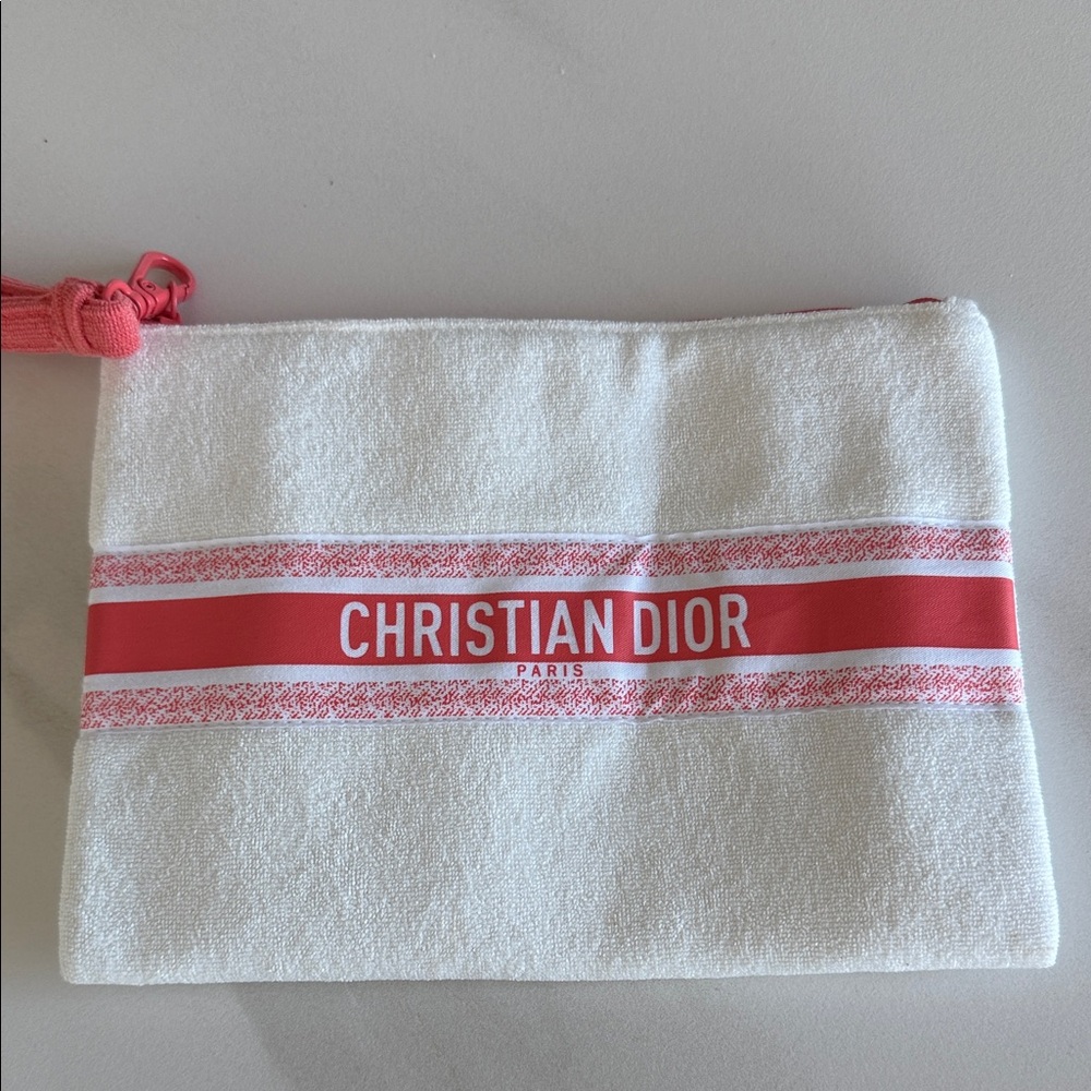 Dior White and Red Pouch
